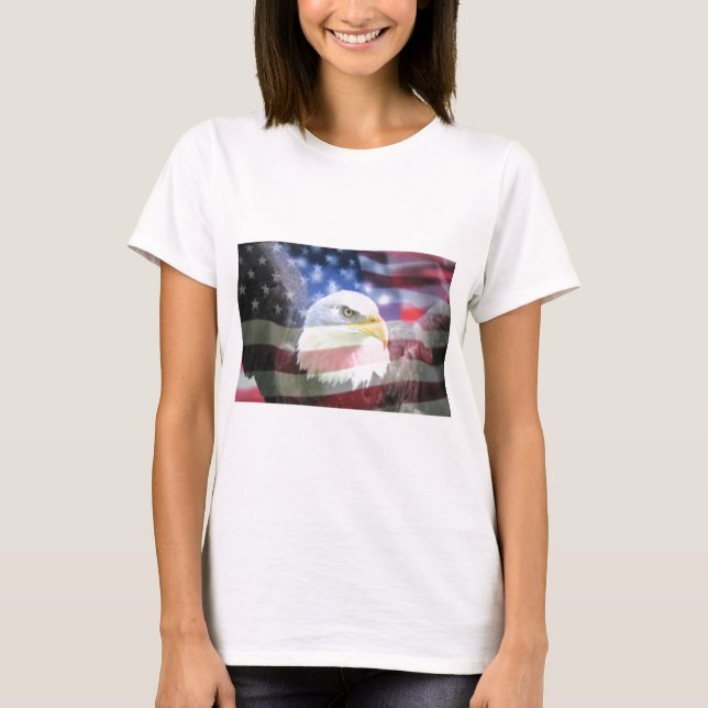 U.S.A. Eagle u. Flagge T-Shirt (Vorderseite)