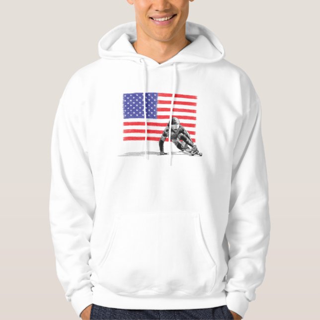 U.S.A. Flagge dwonhill T - Shirt (Vorderseite)