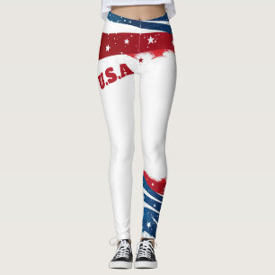 U.S.A. Rot-blaue Streifen Leggings