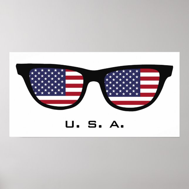 U. S. A. Shades Custom Text & Color Poster (Vorne)