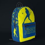 U.S.A Tennis Design Backpack Bedruckter Rucksack<br><div class="desc">- Version 2: Blue and Yellow U.S.A Tennis Sports Design (multi-layered) Athletic Backpack.</div>