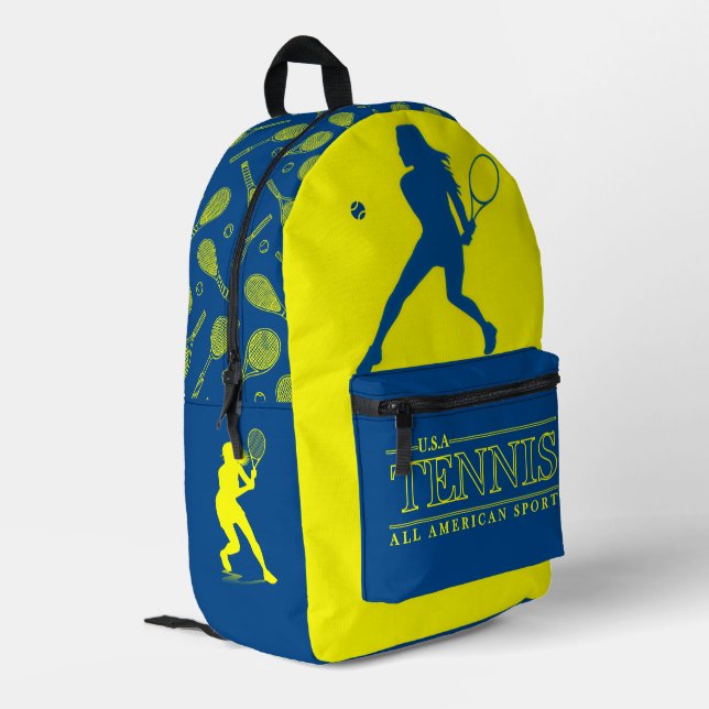 U.S.A Tennis Design Rucksack  (Rückseitige Ecke links)