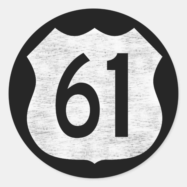 U.S. Autobahn 61 Wegweiser Runder Aufkleber (Vorderseite)