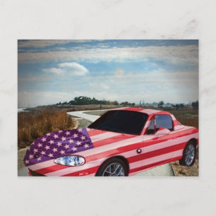 U S bemalt Sportwagen, Postkarte