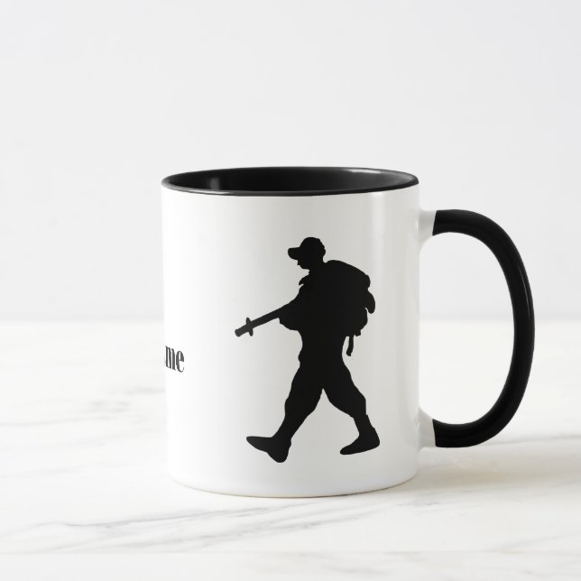 U.S. Border Patrol Agent Silhouette Name Tasse (Rechts)