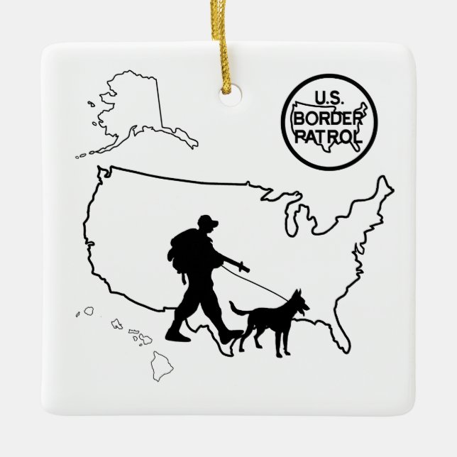 U.S. Border Patrol Silhouette Weihnachtsschmuck (Vorderseite)