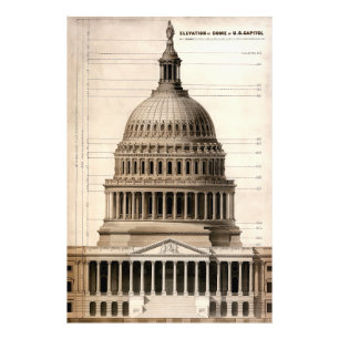 U.S. Capitol Architectural Blueprint 1859 Fotodruck