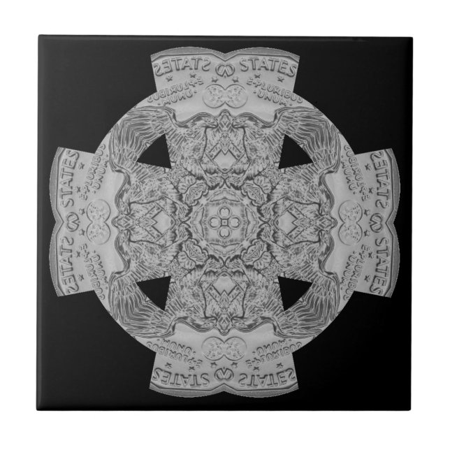 U.S. Coin Celtic Cross Keramik Tile Fliese (Vorderseite)