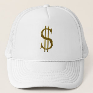 $ U.S.dollar Zeichen-Gold Truckerkappe