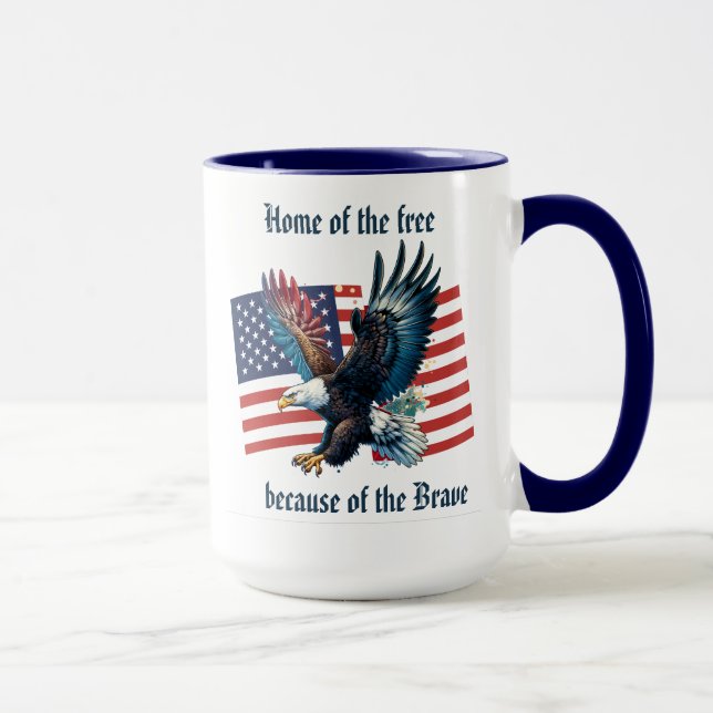 "U.S. Flag with Eagle" Anpassbar Tasse (Rechts)