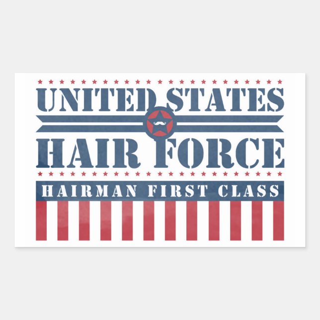 U.S. Hair Force HV First Class Rechteckiger Aufkleber (Vorderseite)