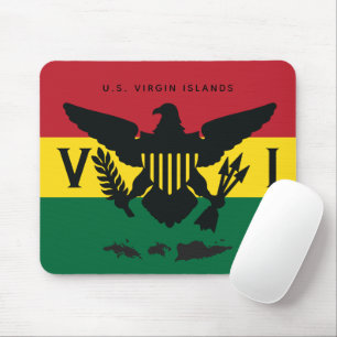 U.S. Jungfrau - Flag Rot, Gelb, Grün, Rasta Mousepad