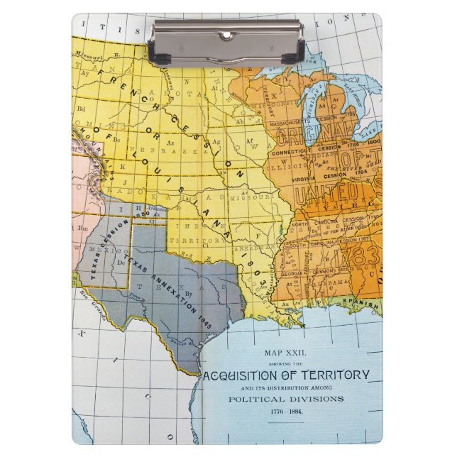 U.S. KARTE, 1776-1884 KLEMMBRETT (Vorderseite)