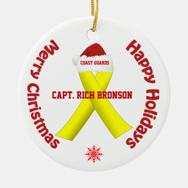 U.S. Küstenwache-Weihnachtsverzierung Keramik Ornament (Vorne)