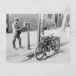 U.S. Mailman & Motorcycle Postkarte