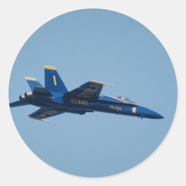 U.S. Marine-blaue Engel, Hornisse F-18 Runder Aufkleber (Vorderseite)