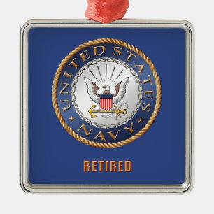 U.S. Marine pensionierte Keramik-Verzierung Silbernes Ornament