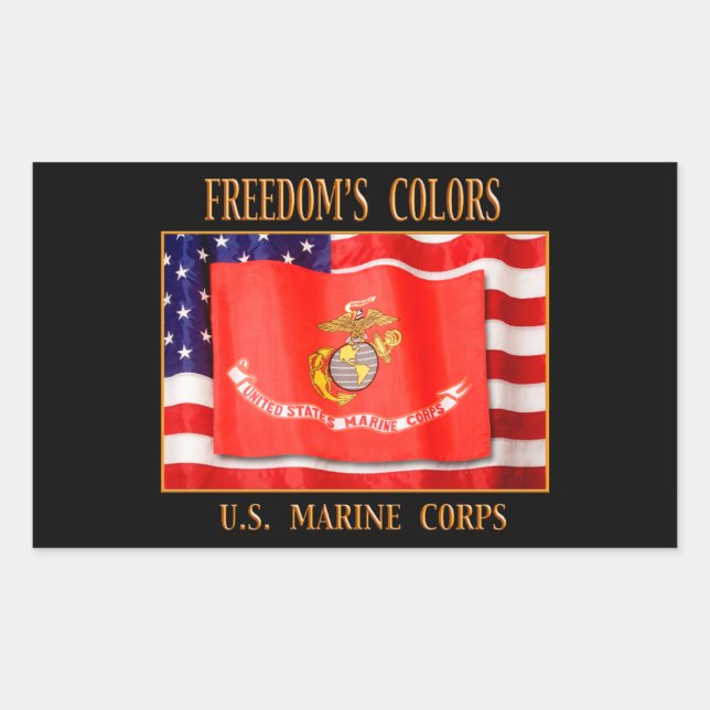 U.S. Marineinfanteriekorps Ihre kundenspezifischen Rechteckiger Aufkleber (Vorderseite)