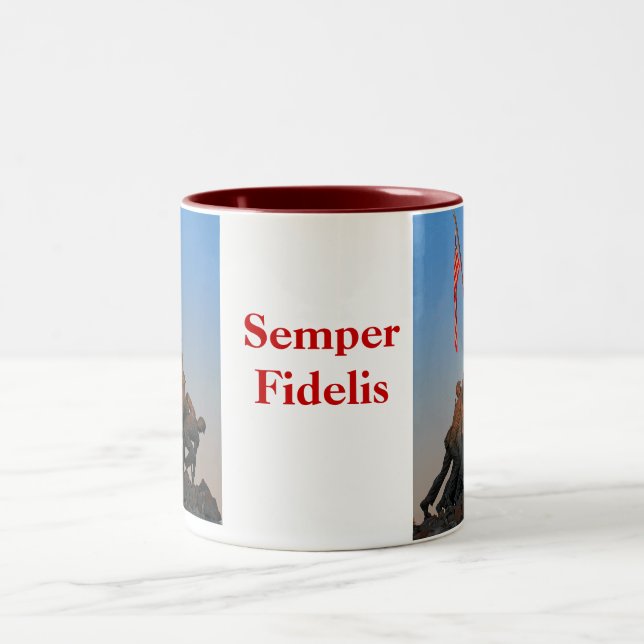 U.S. Marinekorps-Kriegs-Denkmal-Tasse Zweifarbige Tasse (Mittel)