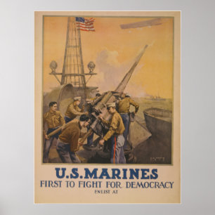 U.S. Marines - Erster Kampf für Demokratie Poster