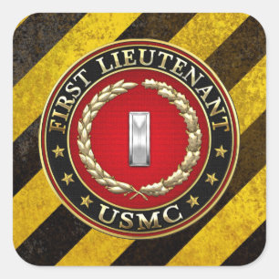 U.S. Marines: Erster Leutnant (USMC 1stLt) [3D] Quadratischer Aufkleber