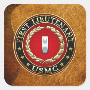 U.S. Marines: Erster Leutnant (USMC 1stLt) [3D] Quadratischer Aufkleber