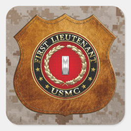 U.S. Marines: Erster Leutnant (USMC 1stLt) [3D] Quadratischer Aufkleber