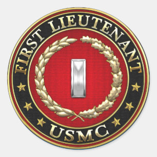 U.S. Marines: Erster Leutnant (USMC 1stLt) [3D] Runder Aufkleber
