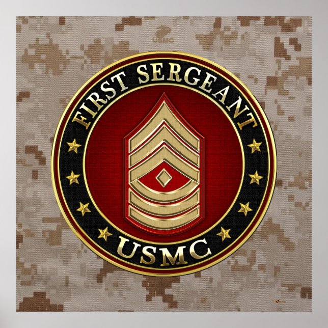 U.S. Marines: Erster Sergeant (USMC 1stSgt) [3D] Poster (Vorne)