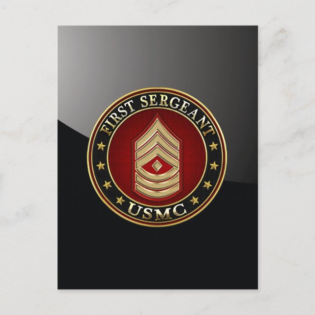 U.S. Marines: Erster Sergeant (USMC 1stSgt) [3D] Postkarte (Vorderseite)