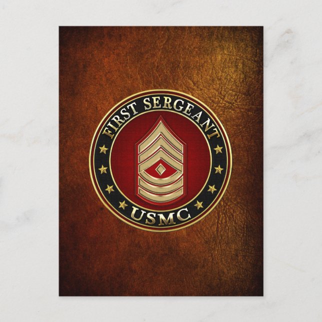 U.S. Marines: Erster Sergeant (USMC 1stSgt) [3D] Postkarte (Vorderseite)