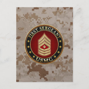 U.S. Marines: Erster Sergeant (USMC 1stSgt) [3D] Postkarte