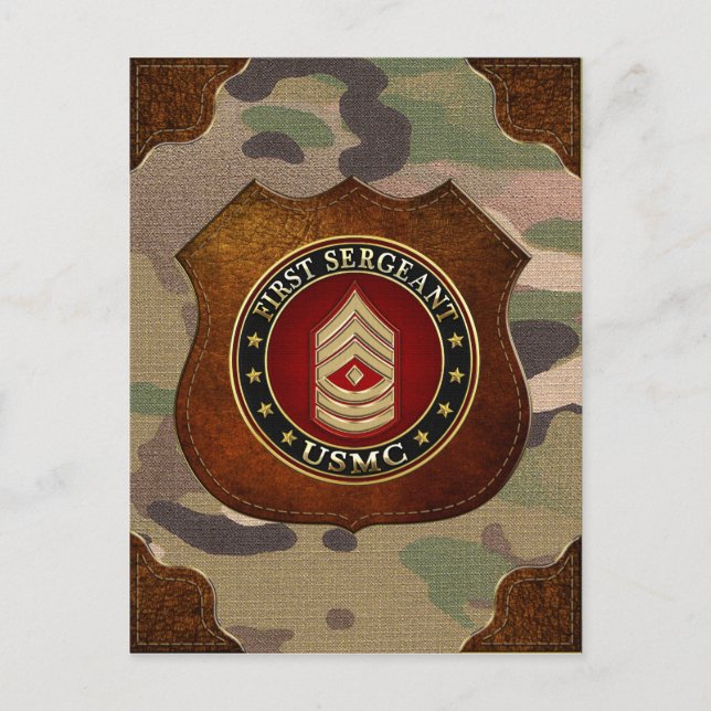 U.S. Marines: Erster Sergeant (USMC 1stSgt) [3D] Postkarte (Vorderseite)