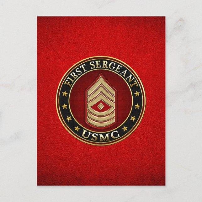U.S. Marines: Erster Sergeant (USMC 1stSgt) [3D] Postkarte (Vorderseite)