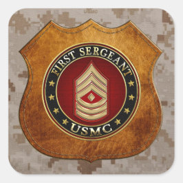 U.S. Marines: Erster Sergeant (USMC 1stSgt) [3D] Quadratischer Aufkleber