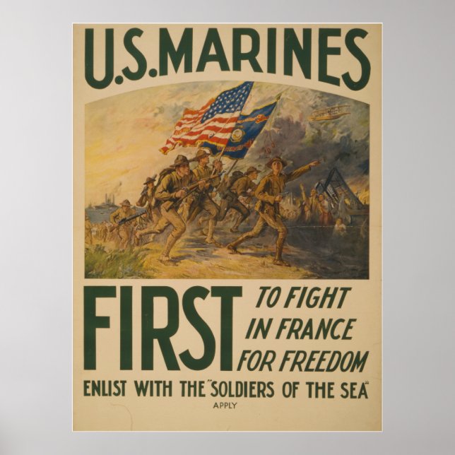 U.S. Marines First to Fight in France for Freedom Poster (Vorne)