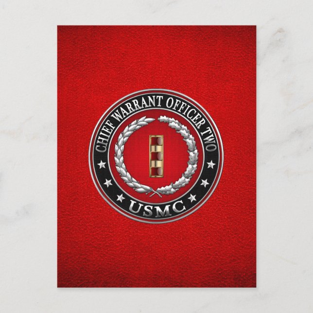 U.S. Marines: Hauptbefehl Zwei (USMC CWO-2) [3D] Postkarte (Vorderseite)