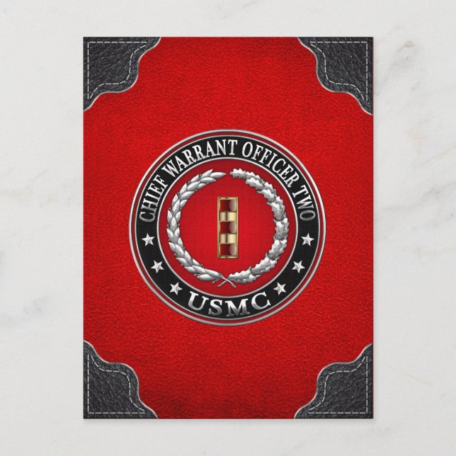 U.S. Marines: Hauptbefehl Zwei (USMC CWO-2) [3D] Postkarte (Vorderseite)