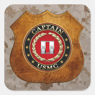 U.S. Marines: Kapitän (USMC Capt) [3D] Quadratischer Aufkleber
