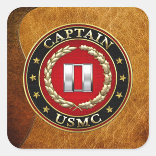 U.S. Marines: Kapitän (USMC Capt) [3D] Quadratischer Aufkleber