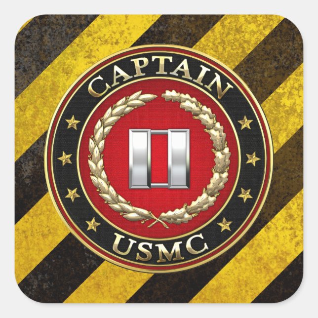 U.S. Marines: Kapitän (USMC Capt) [3D] Quadratischer Aufkleber (Vorderseite)
