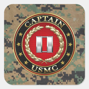 U.S. Marines: Kapitän (USMC Capt) [3D] Quadratischer Aufkleber