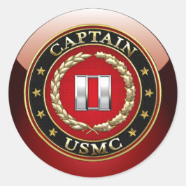 U.S. Marines: Kapitän (USMC Capt) [3D] Runder Aufkleber