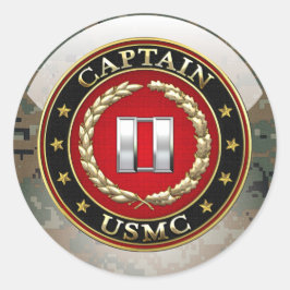 U.S. Marines: Kapitän (USMC Capt) [3D] Runder Aufkleber