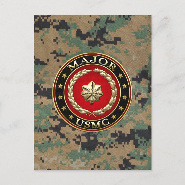 U.S. Marines: Major (USMC Maj) [3D] Postkarte (Vorderseite)