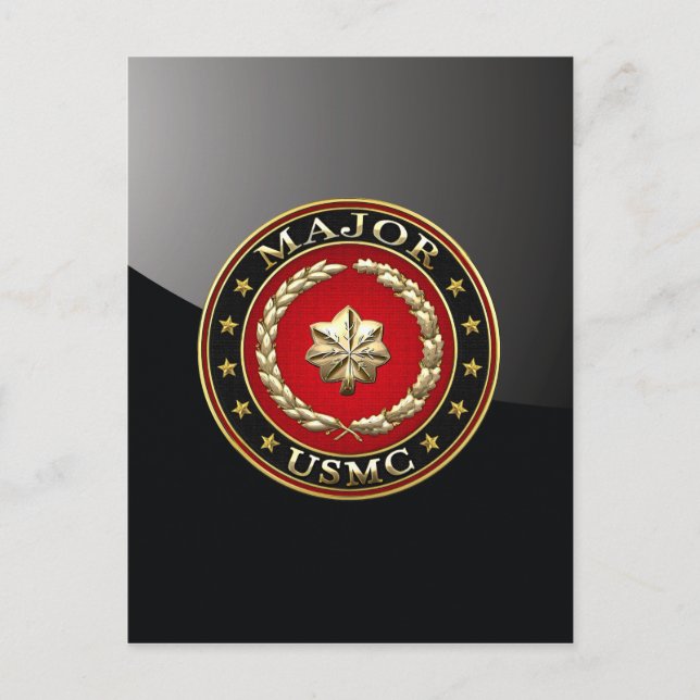 U.S. Marines: Major (USMC Maj) [3D] Postkarte (Vorderseite)