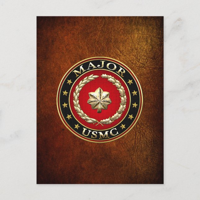 U.S. Marines: Major (USMC Maj) [3D] Postkarte (Vorderseite)