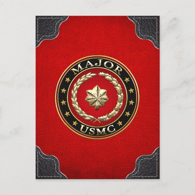 U.S. Marines: Major (USMC Maj) [3D] Postkarte (Vorderseite)
