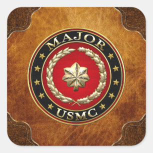 U.S. Marines: Major (USMC Maj) [3D] Quadratischer Aufkleber