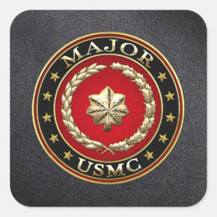 U.S. Marines: Major (USMC Maj) [3D] Quadratischer Aufkleber